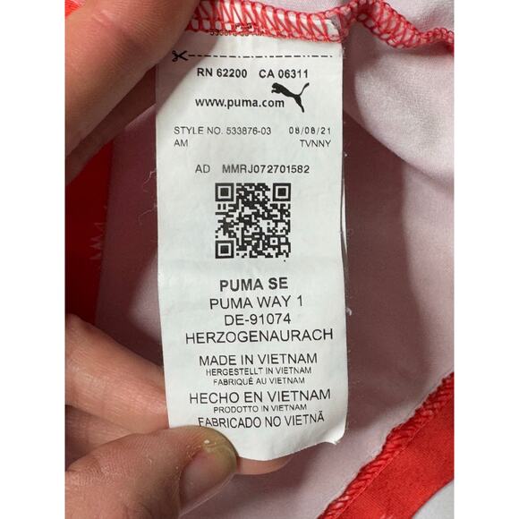 Puma Men's Short Sleeve Orange Cactus Print Stretch Polo Shirt - Size 3XL - Picture 4 of 5